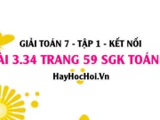 Bài 3.34 SGK Toán 7 tập 1 Kết nối tri thức